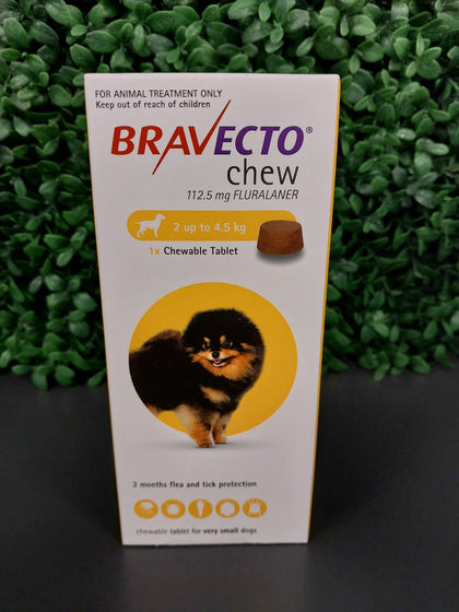 BRAVECTO TABLET - X/SML DOG 2-4.5kg