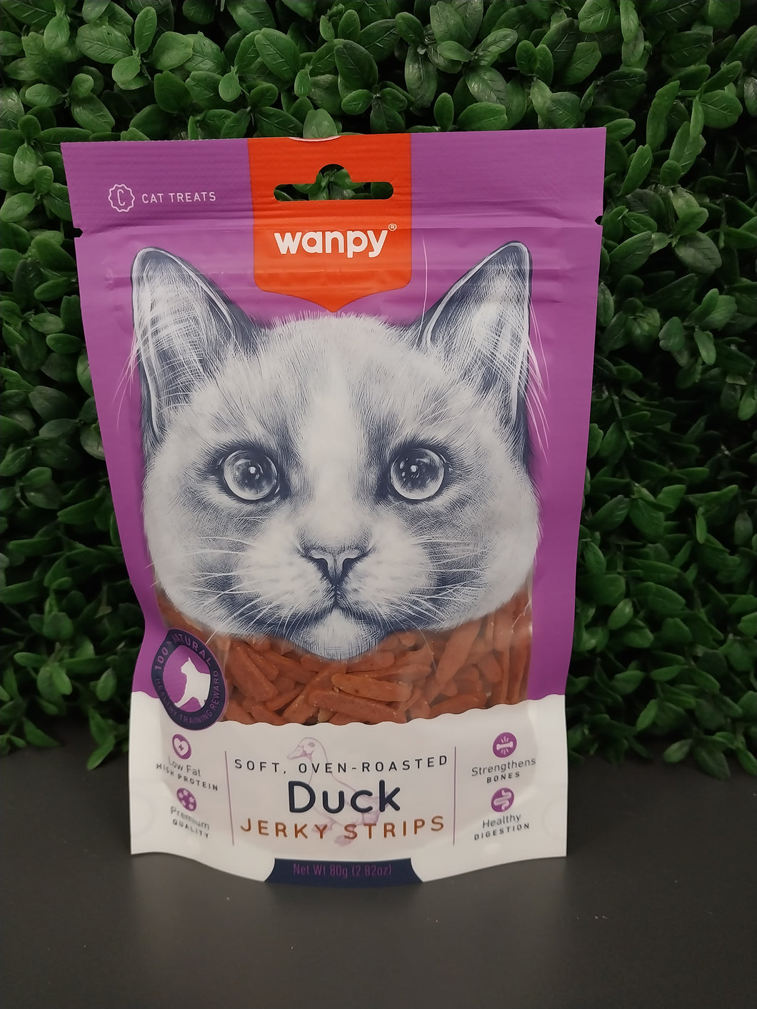 WANPY CAT DUCK JERKY STRIPS 80GM