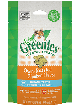 GREENIES FELINE OVEN ROASTED CHICKEN 60G