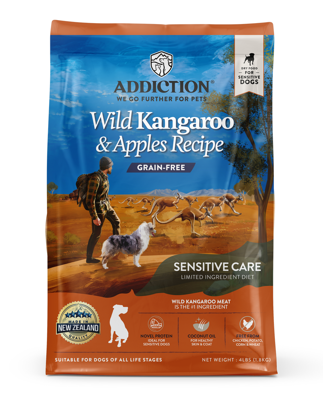 ADDICTION DOG KIBBLE KANGAROO/APPLE 1.8k