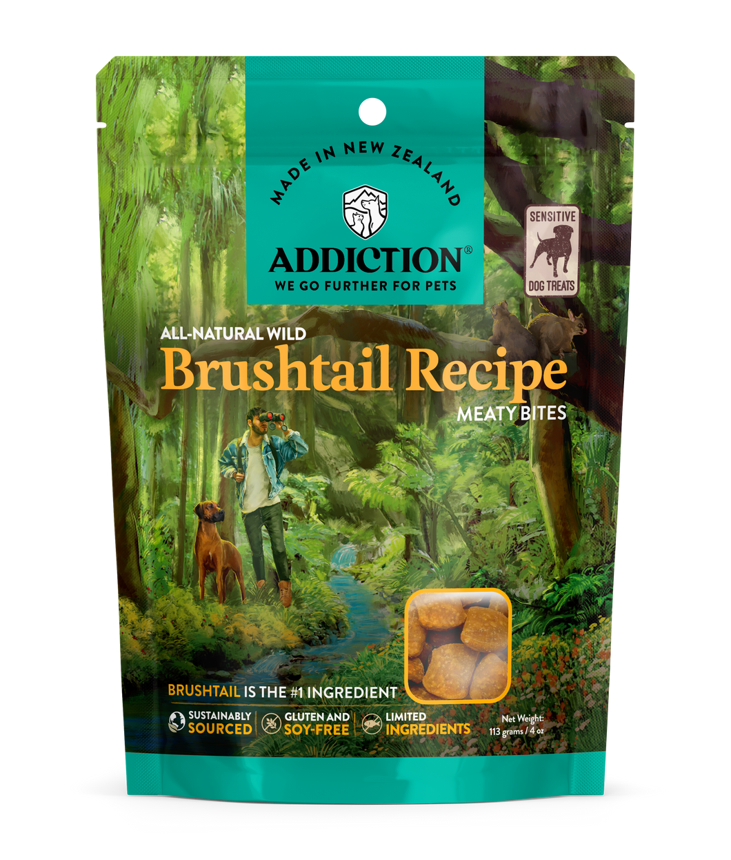 ADDICTION GRAIN FREE TREATS-POSSUM 113gm