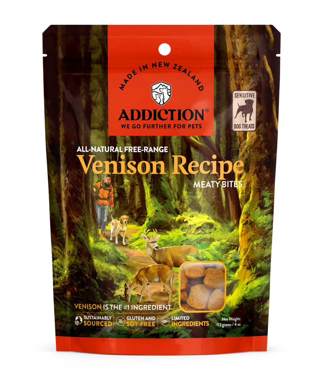 ADDICTION GRAIN FREE TREATS-VENISON 113gm