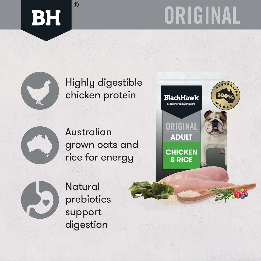 BLACK HAWK - ADULT DOG CHICKEN & RICE 3kg