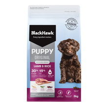 Load image into Gallery viewer, BLACK HAWK PUPPY MED BREED LAMB &amp; RICE 3KG

