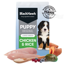 Load image into Gallery viewer, BLACK HAWK PUPPY LARGE BREED CHICK &amp; RICE 20KG
