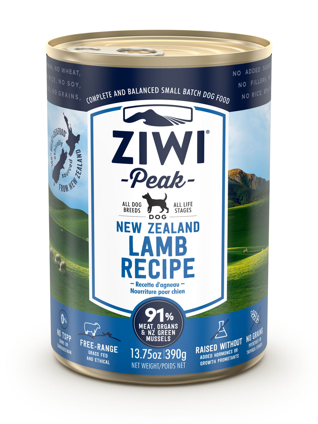 ZIWI PEAK CANNED LAMB DOG FOOD 390GM